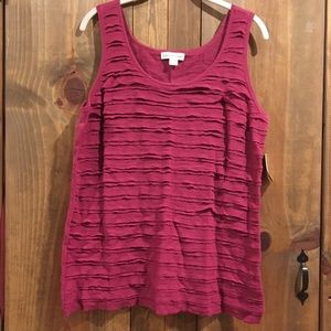 Pink Ruffled Tank Top